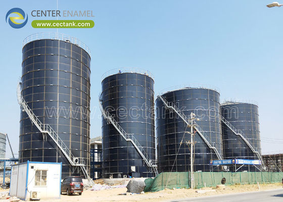 NSF 61 خزانات تخزين مياه الصرف الصحي الفولاذية المقوى بالزجاج المعتمدة لمشاريع معالجة التلوث