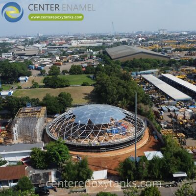 سقف مقبب من الألومنيوم لخزانات تخزين البترول المصنوعة من الفولاذ المقاوم للصدأ الملحومة: يوفر ختمًا موثوقًا به يعزز سلامة الموقع ويقلل من مخاطر الحريق