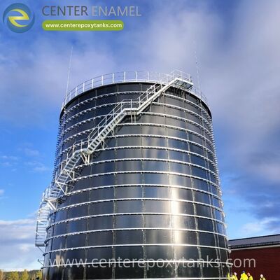 خزانات الفولاذ المشددة بالزيت الايبوكسي كخزانات تخمير نفايات الغذاء: وعاءات هضم قوية مصممة للتحلل العضوي وجمع الغاز الحيوي.