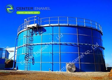 مقاومة للتآكل خزانات الغاز الحيوي الفولاذية المشدودة مع سقف زجاجي مصهر بالفولاذ