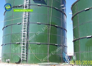 خزانات الصلب المذاب الزجاج الأخضر مع سبيكة الألومنيوم السقف والأرضية لمصنع معالجة مياه الصرف الصحي