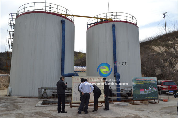 محطات الغاز الحيوي خزانات الصلب المذاب الزجاجي لإنتاج الطاقة من مصنع السماد الحيواني وخرام المجاري 1